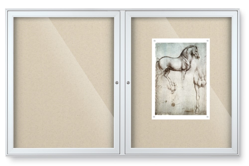 Glass Enclosed Fabric Bulletin Board