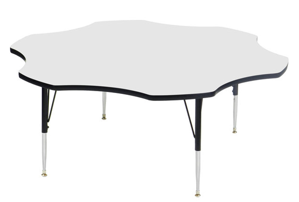 Flower Shaped 60" x 60" Dry Erase Activity Table, Whiteboard Surface