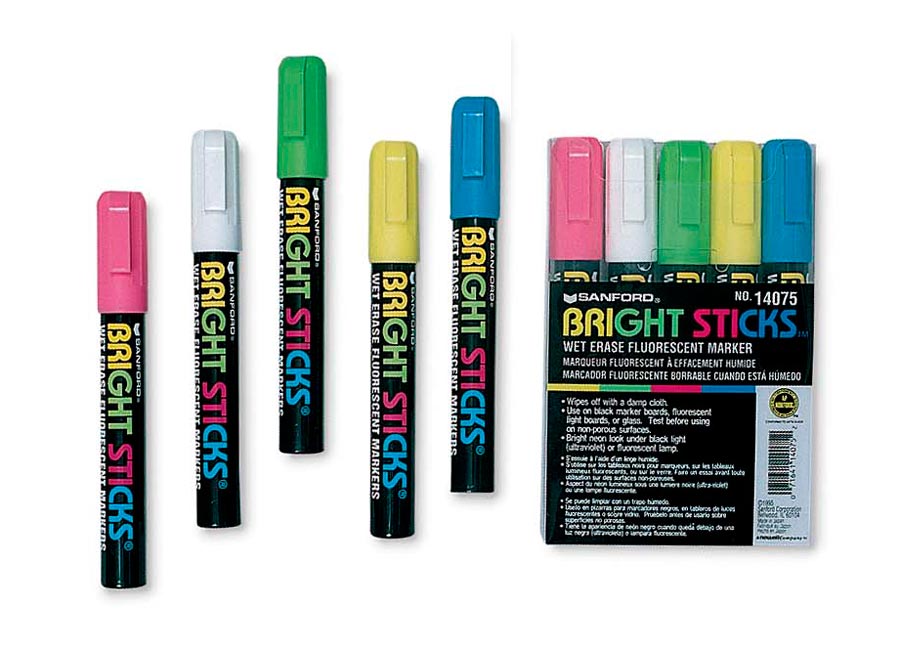 Expo Bright Stick Fluorescent Marker Set