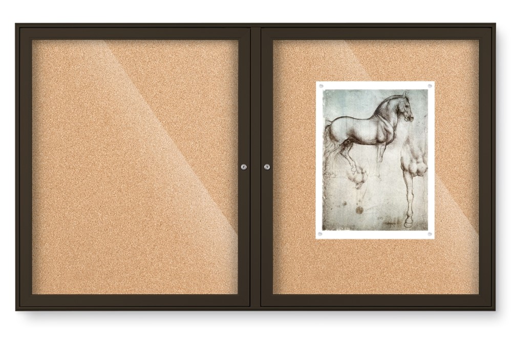 Glass Enclosed Bulletin Boards with Colored Frame