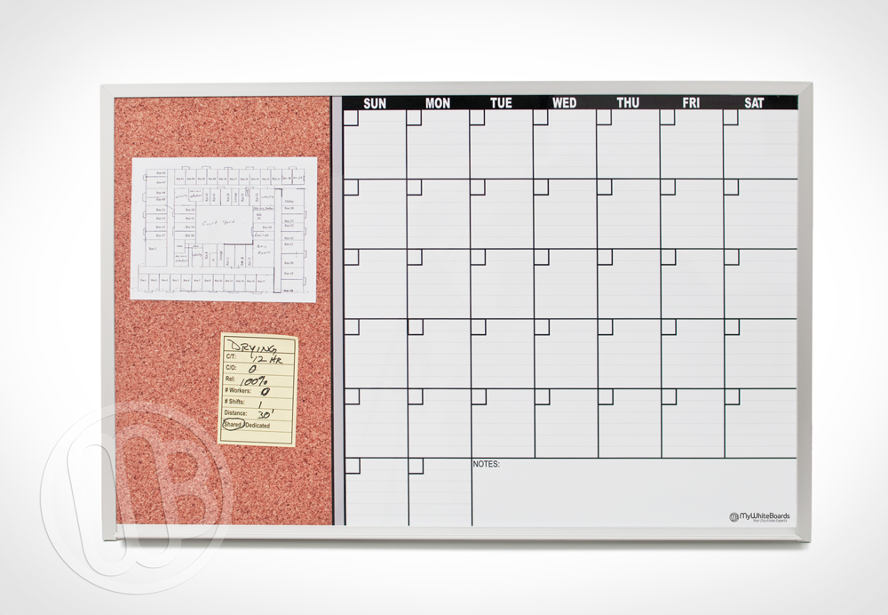 White Board Calendar With Cork Board 2023 Printable Calendar