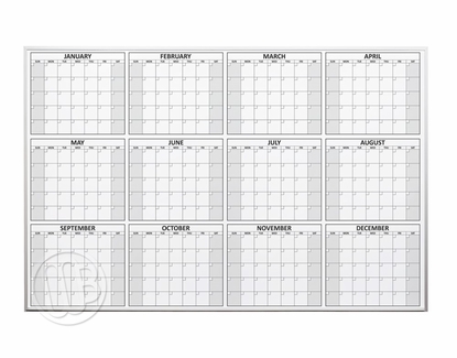 12 Month Dry Erase Planning Calendar | Yearly Whiteboard