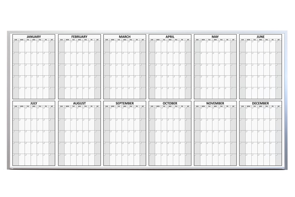 12 Month Dry Erase Planning Calendar | Yearly Whiteboard