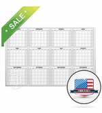 Full Year Dry Erase Calendar Whiteboards | Yearly Calendar Boards