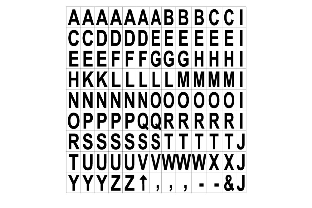 Letters Set, Black and White