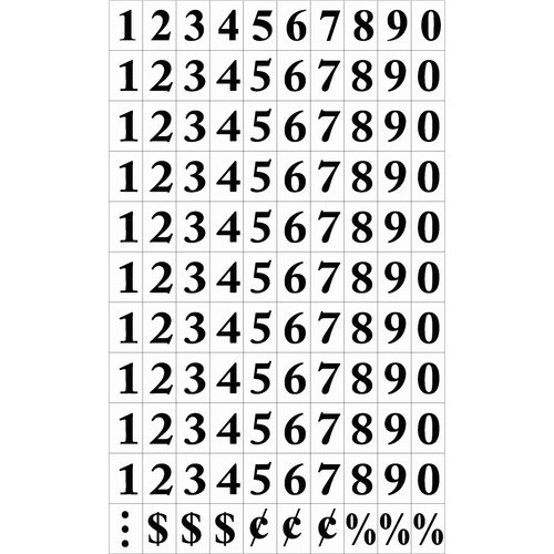 Numbers Set, Black and White