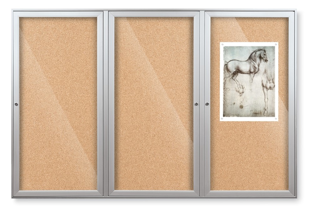 Outdoor Enclosed Bulletin Board with Aluminum Trim