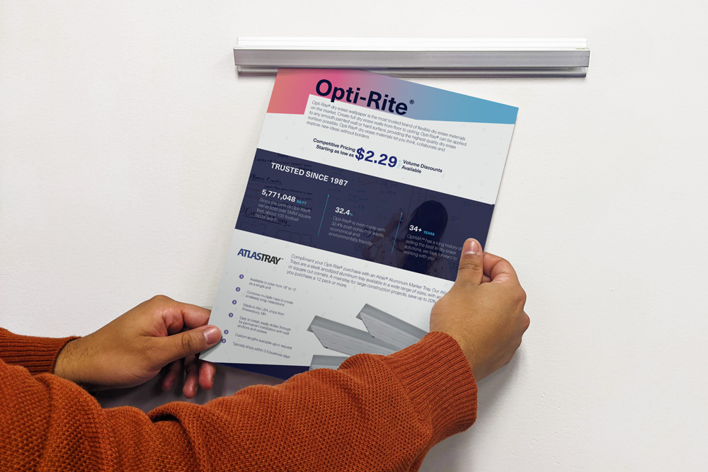 Tackless Paper Display Rails