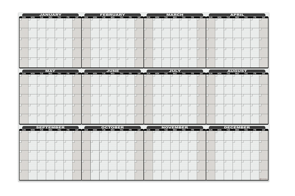 Yearly Dry Erase Calendar Decal