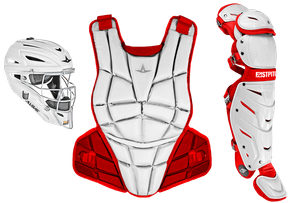 All-Star AFX Fastpitch Large White/Scarlet Catcher's Set CKW-AFX-WHSC-L