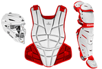 All-Star AFX Fastpitch Small White/Scarlet Catcher's Set CKW-AFX-WHSC-S