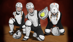 All-Star Empress Fastpitch Medium White/Navy Catcher's Set CKW-EMP-MED-WHNA