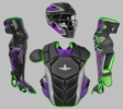 All-Star MVP Pro Short Fuse Adult Black/Purple/Light Green Catcher's Set CKCC-5-BK/PU/LG
