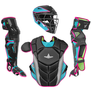 All-Star MVP Pro Short Fuse Intermediate Black/Teal Catcher's Set