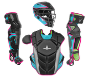 All-Star MVP Pro Short Fuse Intermediate Black/Teal Catcher's Set CKCC-5-BK/TE