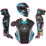 All-Star MVP Pro Short Fuse Intermediate Black/Teal Catcher's Set CKCC-5-BK/TE