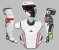 All-Star MVP Pro Short Fuse Redline Enforcer Adult White/Black/Scarlet Catcher's Set CKCC-5-SF-WH/BK/SC