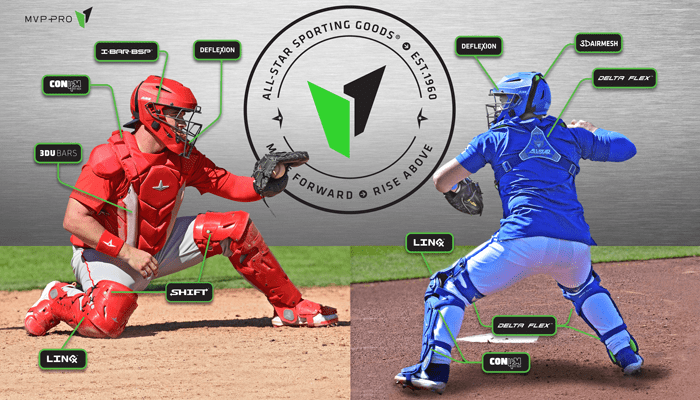 All-Star MVP Pro Youth Navy/Scarlet Catcher's Set CKCC-5-NA/SC