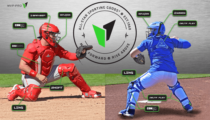 All-Star MVP Pro Youth Royal/Scarlet Catcher's Set CKCC-5-RO/SC