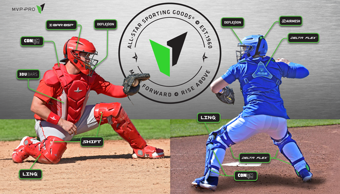 All-Star MVP Pro Youth Scarlet/Navy Catcher's Set CKCC-5-SC/NA