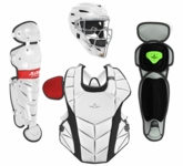 All-Star S7 Elite Intermediate White/Black/Scarlet Catcher's Set CKCC-S7E-MED-WH/BK/SC