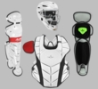 All-Star S7 Elite Youth White/Black/Scarlet Catcher's Set CKCC-S7E-SML-WH/BK/SC