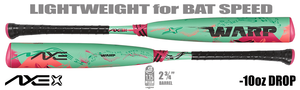 Axe Bat Warp 2-3/4" Big Barrel USSSA Bat w/Flared Handle L148P-FLR -10oz (2025)