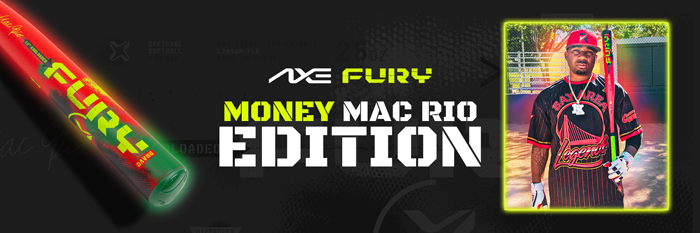 Axe Money Mac Rio Fury Bravo End-Loaded Slowpitch Bat w/Flared Handle USSSA L209QM-FLR (2026)