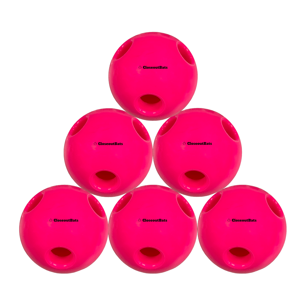 CloseoutBats Limited Flight Hole Ball Pink 6Pack