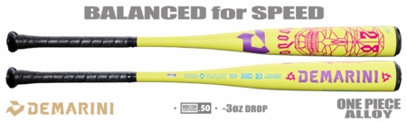 DeMarini Solar Yellow Voodoo One V2 LE 2-5/8" BBCOR Bat WBD2651010 -3oz (2026)