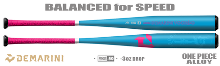 DeMarini Voodoo One "Blue Cotton Candy" 2-5/8" BBCOR Bat WBD2527010 -3oz (2025)