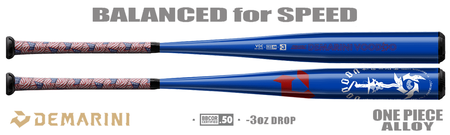 DeMarini Voodoo One "#Merica" 2-5/8" BBCOR Bat WBD2527010 -3oz (2025)