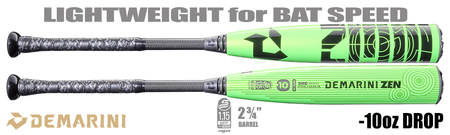 DeMarini Zen 2-3/4" Big Barrel USSSA Bat WBD2591010 -10oz (2026)