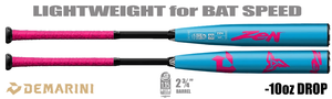 DeMarini Zen "Blue Cotton Candy" 2-3/4" Big Barrel USSSA Bat BIDL2TXCRF -10oz (2025)