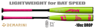 DeMarini Zen "Neon POP" 2-3/4" Big Barrel USSSA Bat BIDHDQRZ2L -10oz (2025)