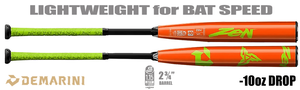 DeMarini Zen "Orange Neon POP" 2-3/4" Big Barrel USSSA Bat BIDNK5FLD -10oz (2025)