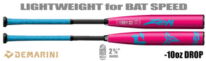 DeMarini Zen "Pink Cotton Candy" 2-3/4" Big Barrel USSSA Bat BIDXZW5WHE -10oz (2025)