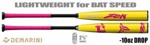 DeMarini Zen "Pink Lemonade Reverse" 2-3/4" Big Barrel USSSA Bat BID8MZEIME -10oz (2025) Lightly Used w/Warranty