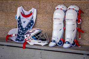 Easton The Very Best by Jen Schro Large Stars & Stripes Fastpitch Catcher's Set JSTVBKITL-SS