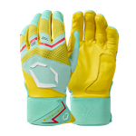 EvoShield Carbyne Yellow/Seafoam/Red Batting Gloves WB5775101