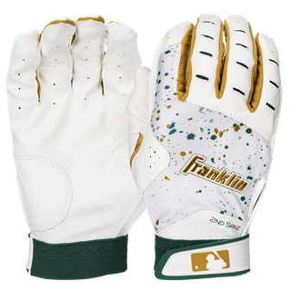 Franklin 2nd Skinz Youth White/Forest Green Batting Gloves 21702F