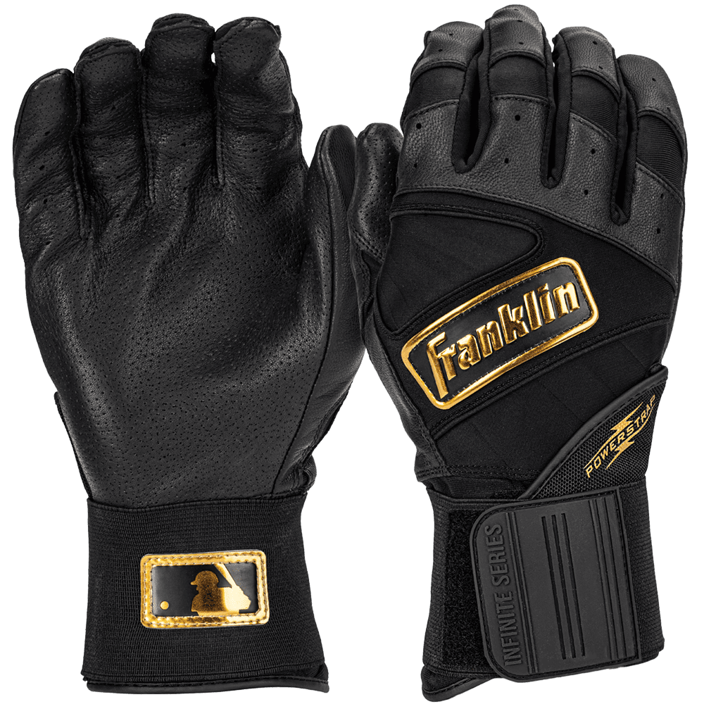 Franklin Powerstrap Infinite Adult Black/Gold Batting Gloves 20445F1BKGD