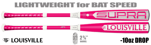Batte De Softball Louisville Slugger Diva – 26 Pouces, 15 Oz, Rose – Certifiée USSSA, NSA, ASA