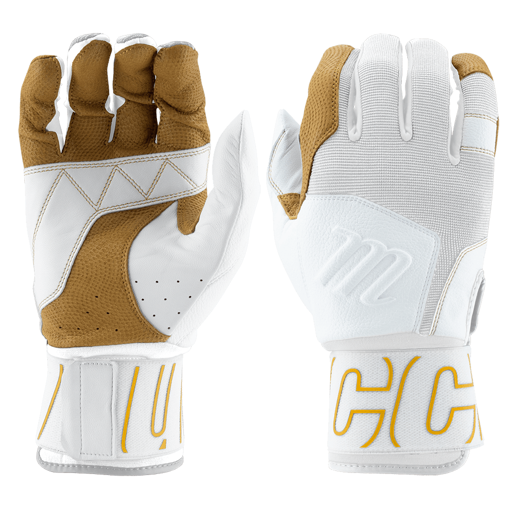 Marucci Blacksmith Full Wrap Adult White Batting Gloves MBG2BKSMFWW/W