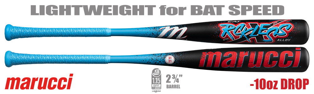 Batte Tee Ball Marucci CAT USA – 25/14, 2 5/8", Métal, Rouge