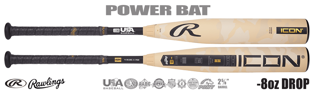 【美】Rawlings ICON 少年硬式 29インチ74cm 17oz480g 2025 Rawlings Icon USA Baseball Bat | Top USA Bats | Rawlings