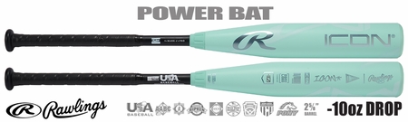 Rawlings Icon 2-5/8" Youth USA Bat RUS6I10 -10oz (2026)