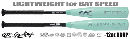 Rawlings Icon 2-5/8" Youth USA Bat RUS6I12 -12oz (2026)