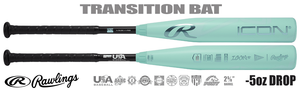 Rawlings Icon 2-5/8" Youth USA Bat RUS6I5 -5oz (2026)