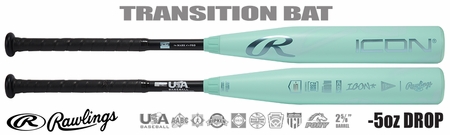Rawlings Icon 2-5/8" Youth USA Bat RUS6I5 -5oz (2026)